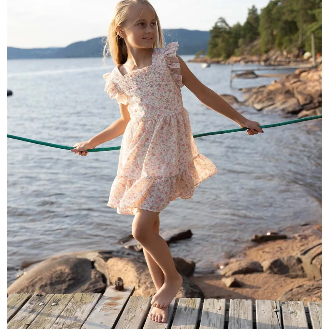New Linda kjole til barn, Coral pink Penklær Jente 8-16 År | Penklær Baby Gutt
