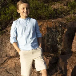 New Sidney linshorts til barn, beige Penklær Gutt | Skjorter Gutt