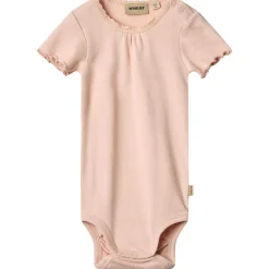 Fashion Edna rib kortermet body, powder Kortermet Baby Jente | Bodyer Baby Jente