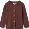 Best Maia strikket cardigan til baby, aubergine Penklær Baby Jente | Penklær Baby Gutt