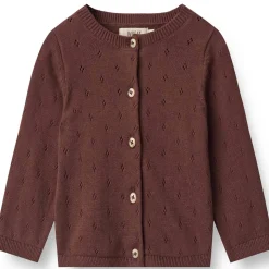 Best Maia strikket cardigan til baby, aubergine Penklær Baby Jente | Penklær Baby Gutt
