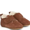 New Wheat Taj ulltøfler til baby, cognac Tøfler