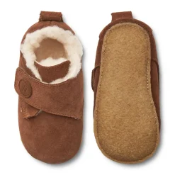 New Wheat Taj ulltøfler til baby, cognac Tøfler