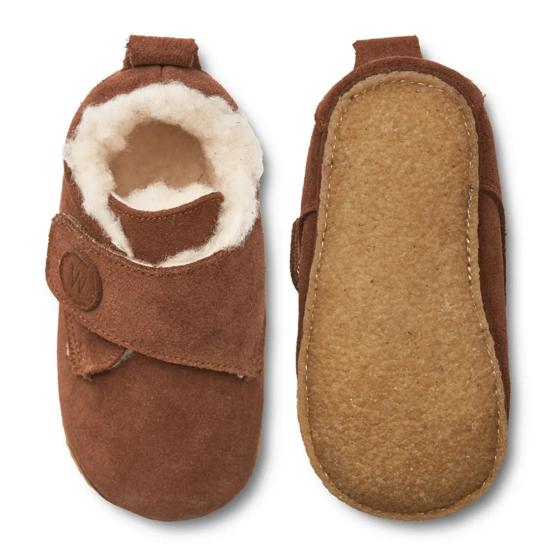 New Wheat Taj ulltøfler til baby, cognac Tøfler
