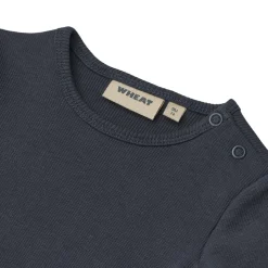 Fashion Timo rib kortermet body, navy Kort | Kortermet Baby Gutt