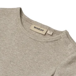 Discount Timo rib kortermet body, gravel melange Kort | Kortermet Baby Gutt